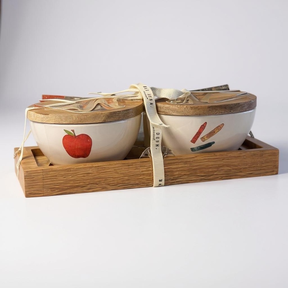 New Rae Dunn Create & Inspire Bowls with Wooden Lids